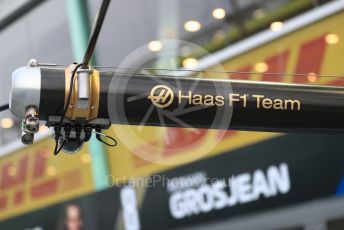 World © Octane Photographic Ltd. Formula 1 – Singapore GP - Paddock. Haas F1 Team logo. Marina Bay Street Circuit, Singapore. Thursday 19th September 2019.