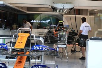 World © Octane Photographic Ltd. Formula 1 – Singapore GP - Paddock. McLaren MCL34. Marina Bay Street Circuit, Singapore. Thursday 19th September 2019.