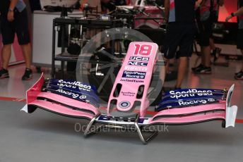 World © Octane Photographic Ltd. Formula 1 – Singapore GP - Paddock. SportPesa Racing Point RP19 – Lance Stroll. Marina Bay Street Circuit, Singapore. Thursday 19th September 2019.