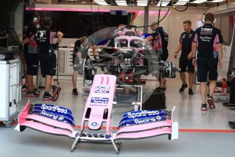 World © Octane Photographic Ltd. Formula 1 – Singapore GP - Paddock. SportPesa Racing Point RP19 - Sergio Perez. Marina Bay Street Circuit, Singapore. Thursday 19th September 2019.