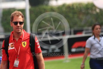 World © Octane Photographic Ltd. Formula 1 – Singapore GP - Paddock. Scuderia Ferrari SF90 – Sebastian Vettel. Marina Bay Street Circuit, Singapore. Sunday 22nd September 2019.