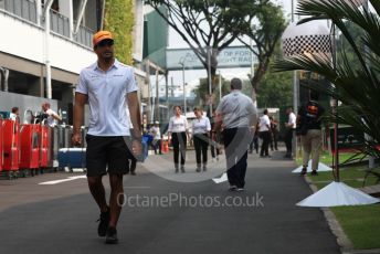 World © Octane Photographic Ltd. Formula 1 – Singapore GP - Paddock. McLaren MCL34 – Carlos Sainz. Marina Bay Street Circuit, Singapore. Sunday 22nd September 2019.