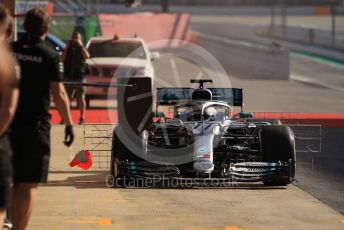 World © Octane Photographic Ltd. Formula 1 – Spanish In-season testing. Mercedes AMG Petronas Motorsport AMG F1 W10 EQ Power+ - Valtteri Bottas hit cones which get stuck in the air flow sensors. Circuit de Barcelona Catalunya, Spain. Tuesday 14th May 2019.