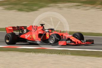 World © Octane Photographic Ltd. Formula 1 – Spanish Pirelli In-season testing. Scuderia Ferrari SF90 – Sebastian Vettel. Circuit de Barcelona Catalunya, Spain. Tuesday 14th May 2019.
