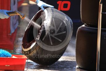 World © Octane Photographic Ltd. Formula 1 – Spanish In-season testing. Aston Martin Red Bull Racing RB15 tyre wash down. Circuit de Barcelona Catalunya, Spain. Wednesday 15th May 2019.