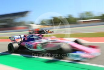 World © Octane Photographic Ltd. Formula 1 – Spanish In-season Pirelli testing. SportPesa Racing Point RP19 - Lance Stroll and Aston Martin Red Bull Racing RB15 – Daniel Ticktum. Circuit de Barcelona Catalunya, Spain. Wednesday 15th May 2019.