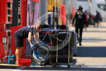 World © Octane Photographic Ltd. Formula 1 – Spanish In-season testing. Aston Martin Red Bull Racing RB15 tyre wash down. Circuit de Barcelona Catalunya, Spain. Wednesday 15th May 2019.