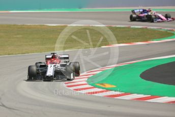 World © Octane Photographic Ltd. Formula 1 – Spanish In-season testing. Alfa Romeo Racing C38 – Kimi Raikkonen and SportPesa Racing Point RP19 - Nick Yelloly. Circuit de Barcelona Catalunya, Spain. Wednesday 15th May 2019.