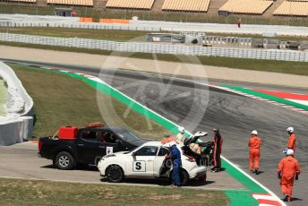 World © Octane Photographic Ltd. Formula 1 – Spanish In-season testing. Aston Martin Red Bull Racing RB15 – Daniel Ticktum stops on circuit. Circuit de Barcelona Catalunya, Spain. Wednesday 15th May 2019.