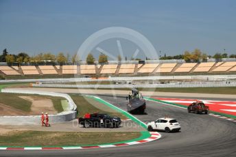 World © Octane Photographic Ltd. Formula 1 – Spanish In-season testing. Aston Martin Red Bull Racing RB15 – Daniel Ticktum stops on circuit. Circuit de Barcelona Catalunya, Spain. Wednesday 15th May 2019.