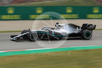 World © Octane Photographic Ltd. Formula 1 – Spanish GP. Practice 2. Mercedes AMG Petronas Motorsport AMG F1 W10 EQ Power+ - Lewis Hamilton. Circuit de Barcelona Catalunya, Spain. Friday 10th May 2019.