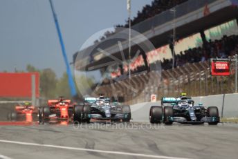 World © Octane Photographic Ltd. Formula 1 – Spanish GP. Race. Mercedes AMG Petronas Motorsport AMG F1 W10 EQ Power+ - Lewis Hamilton and Valtteri Bottas. Circuit de Barcelona Catalunya, Spain. Sunday 12th May 2019.