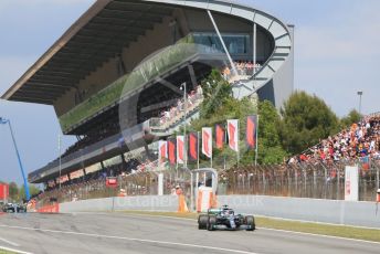 World © Octane Photographic Ltd. Formula 1 – Spanish GP. Race. Mercedes AMG Petronas Motorsport AMG F1 W10 EQ Power+ - Lewis Hamilton and Valtteri Bottas. Circuit de Barcelona Catalunya, Spain. Sunday 12th May 2019.