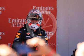World © Octane Photographic Ltd. Formula 1 – Spanish GP. Parc Ferme. Aston Martin Red Bull Racing RB15 – Max Verstappen. Circuit de Barcelona Catalunya, Spain. Sunday 12th May 2019.