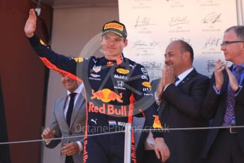 World © Octane Photographic Ltd. Formula 1 – Spanish GP. Podium. Aston Martin Red Bull Racing RB15 – Max Verstappen. Circuit de Barcelona Catalunya, Spain. Sunday 12th May 2019.