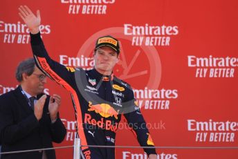 World © Octane Photographic Ltd. Formula 1 – Spanish GP. Podium. Aston Martin Red Bull Racing RB15 – Max Verstappen. Circuit de Barcelona Catalunya, Spain. Sunday 12th May 2019.