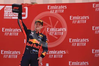 World © Octane Photographic Ltd. Formula 1 – Spanish GP. Podium. Aston Martin Red Bull Racing RB15 – Max Verstappen. Circuit de Barcelona Catalunya, Spain. Sunday 12th May 2019.