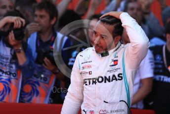 World © Octane Photographic Ltd. Formula 1 – Spanish GP. Parc Ferme. Mercedes AMG Petronas Motorsport AMG F1 W10 EQ Power+ - Lewis Hamilton. Circuit de Barcelona Catalunya, Spain. Sunday 12th May 2019.