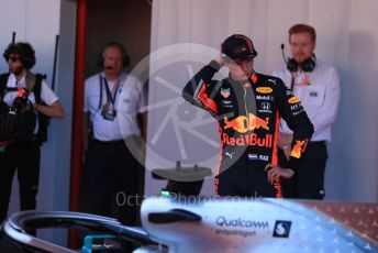 World © Octane Photographic Ltd. Formula 1 – Spanish GP. Parc Ferme. Aston Martin Red Bull Racing RB15 – Max Verstappen. Circuit de Barcelona Catalunya, Spain. Sunday 12th May 2019.