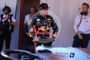 World © Octane Photographic Ltd. Formula 1 – Spanish GP. Parc Ferme. Aston Martin Red Bull Racing RB15 – Max Verstappen. Circuit de Barcelona Catalunya, Spain. Sunday 12th May 2019.