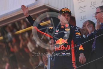 World © Octane Photographic Ltd. Formula 1 – Spanish GP. Podium. Aston Martin Red Bull Racing RB15 – Max Verstappen. Circuit de Barcelona Catalunya, Spain. Sunday 12th May 2019.