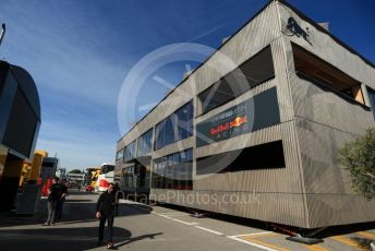 World © Octane Photographic Ltd. Formula 1 – Spanish GP. Thursday Setup. Aston Martin Red Bull Racing Holzhaus. Circuit de Barcelona Catalunya, Spain. Thursday 9th May 2019.