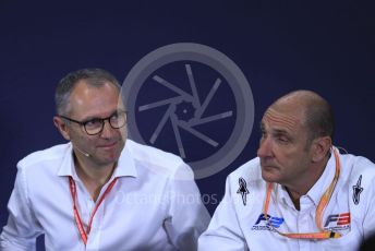 World © Octane Photographic Ltd. Formula 1 – Spanish GP. F2 18inch tyre Press Conference.  Stefano Domenicali – President of FIA Single-Seater Commission, Bruno Michel – CEO, FIA Formula 2 Championship. Circuit de Barcelona Catalunya, Spain. Thursday 9th May 2019.
