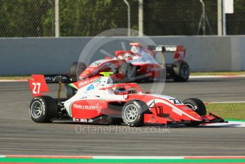 World © Octane Photographic Ltd. FIA Formula 3 (F3) – Spanish GP – Practice. Prema Racing - Jehan Daravula and Robert Shwartzman. Circuit de Barcelona-Catalunya, Spain. Friday 10th May 2019.