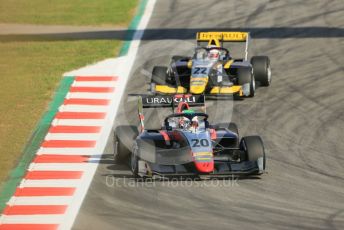 World © Octane Photographic Ltd. FIA Formula 3 (F3) – Spanish GP – Practice. Hitech Grand Prix - Leonardo Pulcini and Ye Yifei. Circuit de Barcelona-Catalunya, Spain. Friday 10th May 2019.