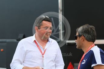 World © Octane Photographic Ltd. Formula 1 – Spanish GP. Qualifying. Eric Boullier. Circuit de Barcelona Catalunya, Spain. Saturday 11th May 2019.