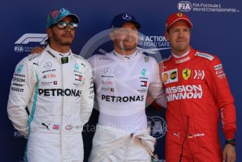 World © Octane Photographic Ltd. Formula 1 – Spanish GP. Qualifying. Mercedes AMG Petronas Motorsport AMG F1 W10 EQ Power+ - Valtteri Bottas followed by his team mate Lewis Hamilton and Scuderia Ferrari SF90 – Sebastian Vettel. Circuit de Barcelona Catalunya, Spain. Saturday 11th May 2019.