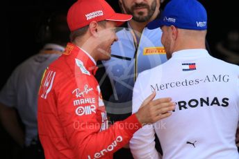 World © Octane Photographic Ltd. Formula 1 – Spanish GP. Qualifying. Mercedes AMG Petronas Motorsport AMG F1 W10 EQ Power+ - Valtteri Bottas and Scuderia Ferrari SF90 – Sebastian Vettel. Circuit de Barcelona Catalunya, Spain. Saturday 11th May 2019.