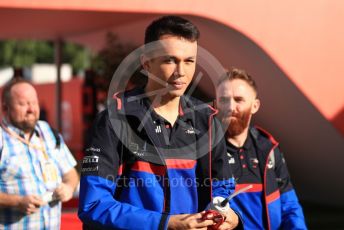 World © Octane Photographic Ltd. Formula 1 – Spanish GP. Friday Paddock. Scuderia Toro Rosso STR14 – Alexander Albon. Circuit de Barcelona Catalunya, Spain. Friday 10th May 2019.