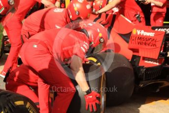 World © Octane Photographic Ltd. Formula 1 – Spanish GP. Paddock. Scuderia Ferrari pit stop practice. Circuit de Barcelona Catalunya, Spain. Saturday 11thth May 2019.