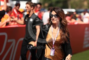 World © Octane Photographic Ltd. Formula 1 – Spanish GP. Paddock. Rich Energy Haas F1 Team VF19 – Romain Grosjeans wife Marion Jolles. Circuit de Barcelona Catalunya, Spain. Sunday 12th May 2019.