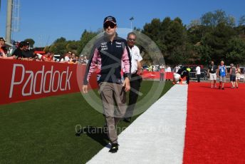 World © Octane Photographic Ltd. Formula 1 – Spanish GP. Paddock. SportPesa Racing Point RP19 - Sergio Perez. Circuit de Barcelona Catalunya, Spain. Sunday 12th May 2019.