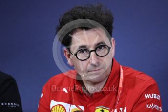 World © Octane Photographic Ltd. Formula 1 – Spanish GP. FIA Team Press Conference. Mattia Binotto – Team Principal of Scuderia Ferrari. . Circuit de Barcelona Catalunya, Spain. Friday 10th May 2019.