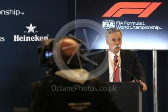 World © Octane Photographic Ltd. Formula 1 - 2021 Regulations Press Conference. Chase Carey - Chief Executive Officer of the Formula One Group. Circuit of the Americas (COTA), Austin, Texas, USA. Thursday 31st October 2019.