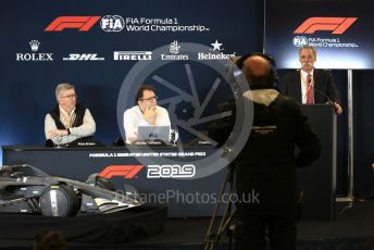 World © Octane Photographic Ltd. Formula 1 - 2021 Regulations Press Conference. Chase Carey - Chief Executive Officer of the Formula One Group, Nikolas Tombazis – FIA Head of Single-Seater Technical Matters and Ross Brawn – Managing Director of Formula 1 for Liberty Media. Circuit of the Americas (COTA), Austin, Texas, USA. Thursday 31st October 2019.