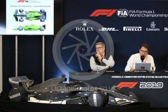 World © Octane Photographic Ltd. Formula 1 - 2021 Regulations Press Conference. Nikolas Tombazis – FIA Head of Single-Seater Technical Matters and Ross Brawn – Managing Director of Formula 1 for Liberty Media. Circuit of the Americas (COTA), Austin, Texas, USA. Thursday 31st October 2019.