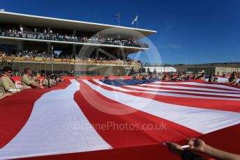 World © Octane Photographic Ltd. Formula 1 - United States GP - Grid. US Flag. Circuit of the Americas (COTA), Austin, Texas, USA. Sunday 3rd November 2019.