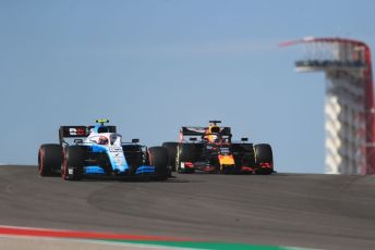 World © Octane Photographic Ltd. Formula 1 – United States GP - Practice 1. ROKiT Williams Racing FW42 – Robert Kubica and Aston Martin Red Bull Racing RB15 – Max Verstappen. Circuit of the Americas (COTA), Austin, Texas, USA. Friday 1st November 2019.