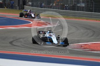 World © Octane Photographic Ltd. Formula 1 – United States GP - Practice 2. ROKiT Williams Racing FW 42 – George Russell and Scuderia Toro Rosso STR14 – Daniil Kvyat. Circuit of the Americas (COTA), Austin, Texas, USA. Friday 1st November 2019.