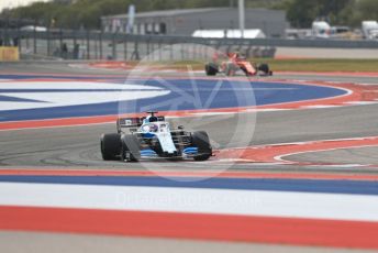 World © Octane Photographic Ltd. Formula 1 – United States GP - Practice 2. ROKiT Williams Racing FW 42 – George Russell and Scuderia Ferrari SF90 – Charles Leclerc. Circuit of the Americas (COTA), Austin, Texas, USA. Friday 1st November 2019.