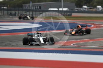 World © Octane Photographic Ltd. Formula 1 – United States GP - Practice 2. Mercedes AMG Petronas Motorsport AMG F1 W10 EQ Power+ - Valtteri Bottas and Aston Martin Red Bull Racing RB15 – Max Verstappen. Circuit of the Americas (COTA), Austin, Texas, USA. Friday 1st November 2019.