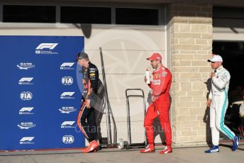 World © Octane Photographic Ltd. Formula 1 – United States GP - Qualifying. Mercedes AMG Petronas Motorsport AMG F1 W10 EQ Power+ - Valtteri Bottas, Scuderia Ferrari SF90 – Sebastian Vettel and Aston Martin Red Bull Racing RB15 – Max Verstappen. Circuit of the Americas (COTA), Austin, Texas, USA. Saturday 2nd November 2019.