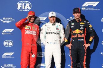 World © Octane Photographic Ltd. Formula 1 – United States GP - Qualifying. Mercedes AMG Petronas Motorsport AMG F1 W10 EQ Power+ - Valtteri Bottas, Scuderia Ferrari SF90 – Sebastian Vettel and Aston Martin Red Bull Racing RB15 – Max Verstappen. Circuit of the Americas (COTA), Austin, Texas, USA. Saturday 2nd November 2019.