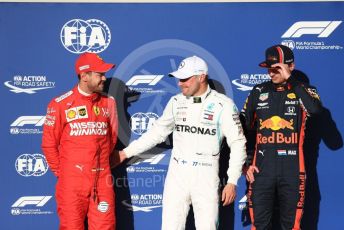 World © Octane Photographic Ltd. Formula 1 – United States GP - Qualifying. Mercedes AMG Petronas Motorsport AMG F1 W10 EQ Power+ - Valtteri Bottas, Scuderia Ferrari SF90 – Sebastian Vettel and Aston Martin Red Bull Racing RB15 – Max Verstappen. Circuit of the Americas (COTA), Austin, Texas, USA. Saturday 2nd November 2019.