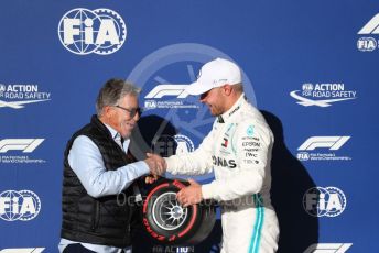 World © Octane Photographic Ltd. Formula 1 – United States GP - Qualifying. Mercedes AMG Petronas Motorsport AMG F1 W10 EQ Power+ - Valtteri Bottas with Mario Andretti. Circuit of the Americas (COTA), Austin, Texas, USA. Saturday 2nd November 2019.