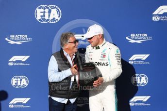 World © Octane Photographic Ltd. Formula 1 – United States GP - Qualifying. Mercedes AMG Petronas Motorsport AMG F1 W10 EQ Power+ - Valtteri Bottas with Mario Andretti. Circuit of the Americas (COTA), Austin, Texas, USA. Saturday 2nd November 2019.